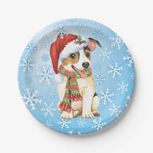 Christmas Jack Russell Terrier Paper Plates