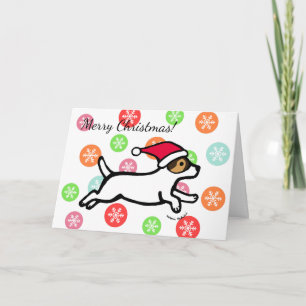 Christmas Jack Russell Terrier Running 2 Card