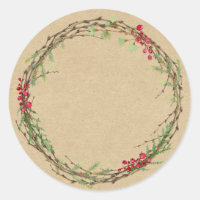 Christmas Jam Canning Rustic Homemade Kraft Paper Classic Round Sticker