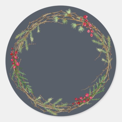 Christmas Jam Canning Rustic Homemade Mason Jar Classic Round Sticker