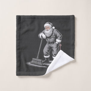 Christmas Janitor Santa Xmas Cleaning Wash Cloth
