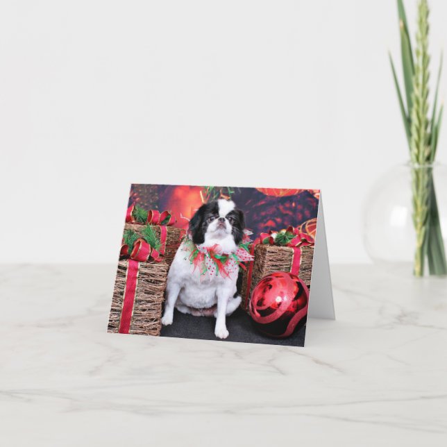Christmas - Japanese Chin - Oreo Holiday Card (Front)