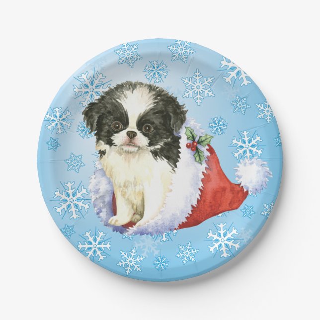 Christmas Japanese Chin Paper Plates (Front)