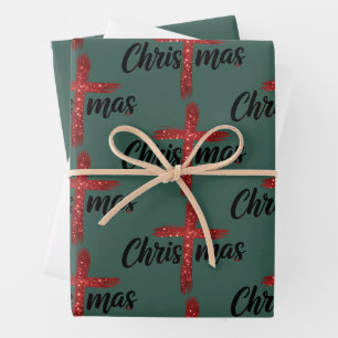 Christmas Jesus Cross Christian Faith Religion Wrapping Paper Sheets