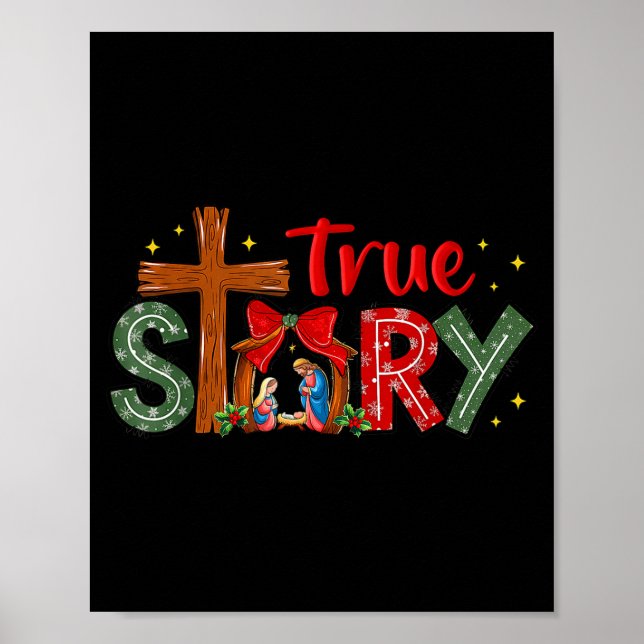 Christmas Jesus Cross Religious Christian Xmas Tru Poster (Front)
