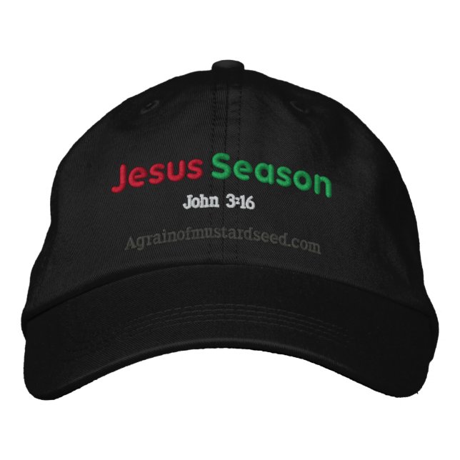 Christmas Jesus Embroidered Baseball Hat (Front)