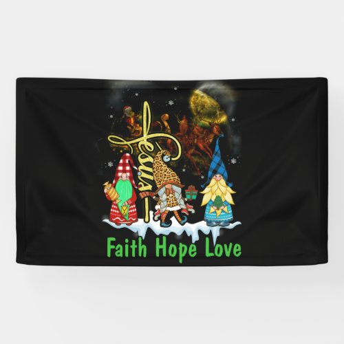 Christmas Jesus Faith Hope Love Snowman Christian Banner