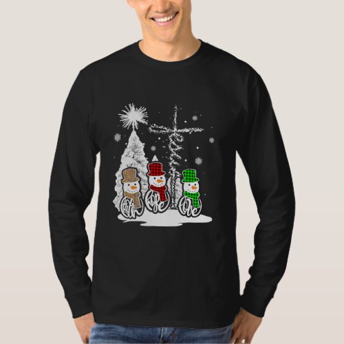 Christmas Jesus Faith Hope Love Snowman Christian T_Shirt