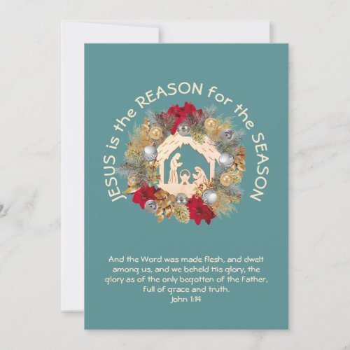 Christmas JESUS IS THE REASON Christian Holiday Card