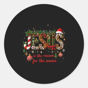 Christmas Jesus Is The Reason For Season Xmas Chri Classic Round Sticker