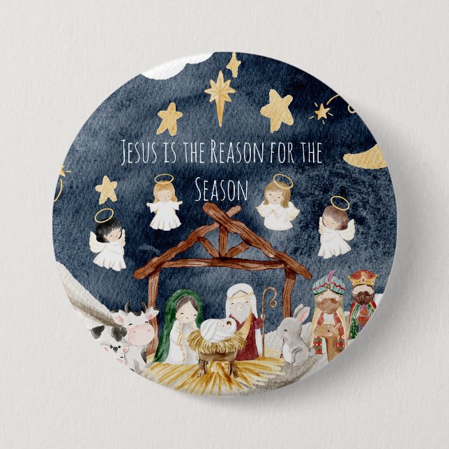 Christmas "Jesus is the Reason for the Season" Button (Front)