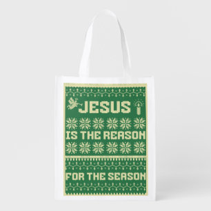 Christmas Jesus Is The Reason For The Season Grocery Bag