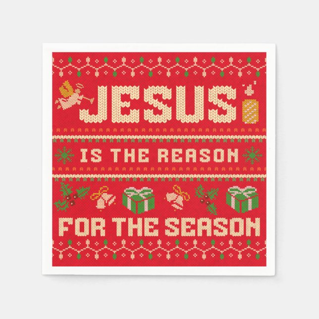 Christmas Jesus Is The Reason For The Season Napkins (Front)