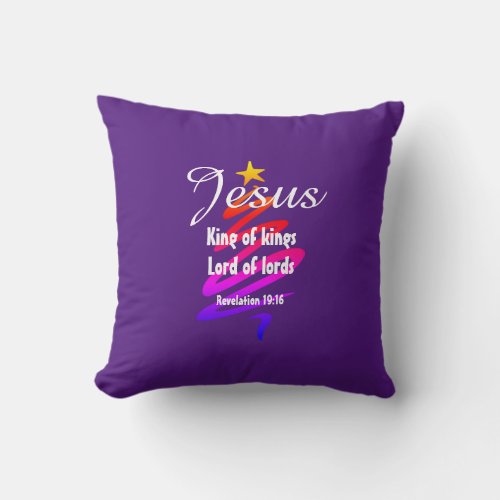 Christmas JESUS LORD OF LORDS Customized PURPLE Throw Pillow