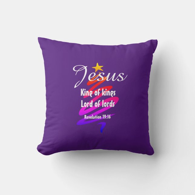 Christmas JESUS LORD OF LORDS Customized PURPLE Throw Pillow (Front)
