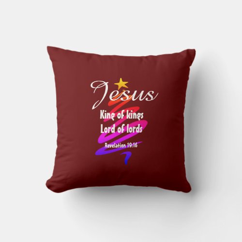 Christmas JESUS LORD OF LORDS Customized RED Throw Pillow