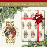 Christmas Jesus Mary Joseph Nativity Wrapping Paper<br><div class="desc">Featuring a beautiful vintage religious image of the Nativity,  Jesus,  Mary and Joseph overlaid in a decorative gold accented frame.</div>