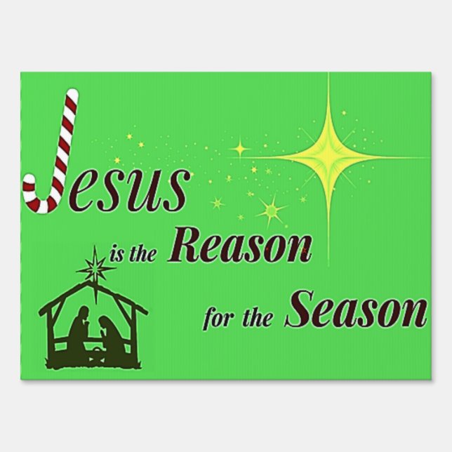 Christmas Jesus Reason for Season Sign (Back)