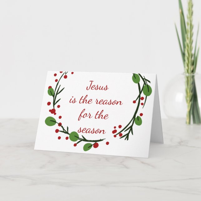 Christmas Jesus Reason for the Season Christian Card (Front)