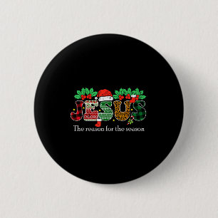 Christmas Jesus Reason Season Xmas Christian Men W Button