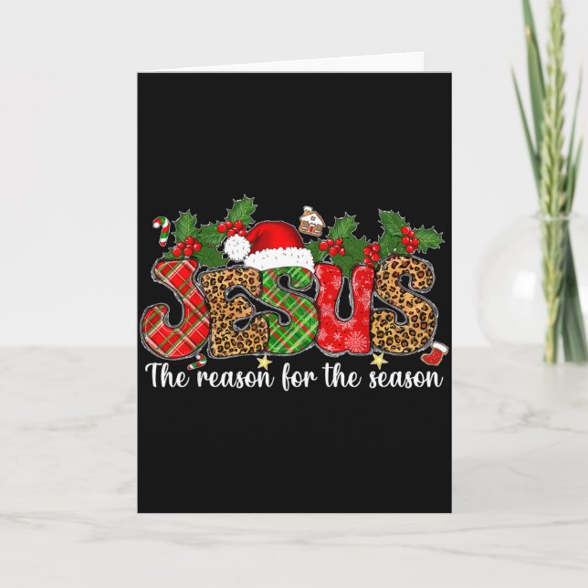 Christmas Jesus Reason Season Xmas Christian Men W Card (Front)