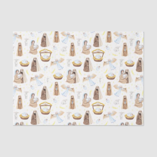 Christmas Jesus Wise Men Angels  Tissue Paper (Front)