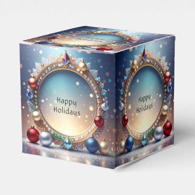 Christmas Jewel Frame Holiday Favor Box (Front Side)