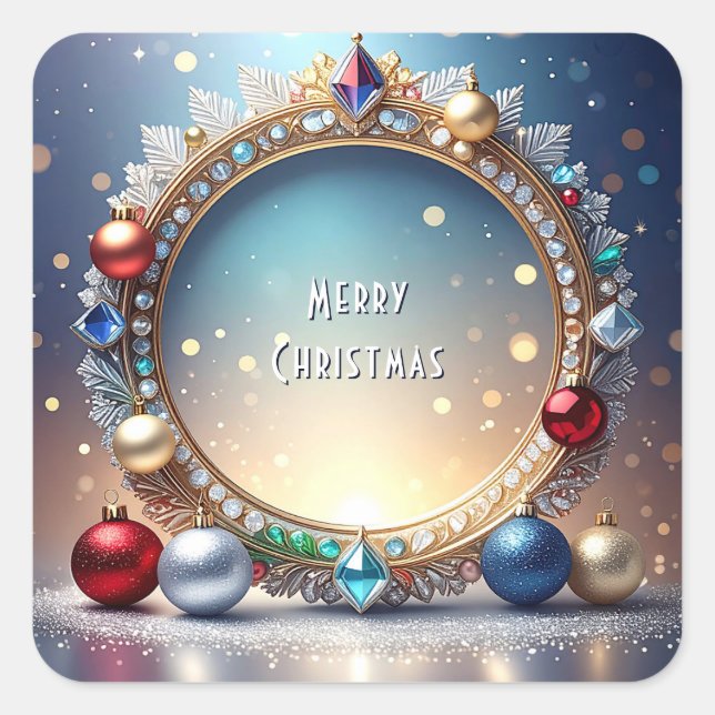 Christmas Jewel Frame Holiday Sticker (Front)