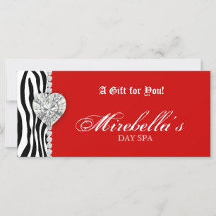 Christmas Jewelry Gift Certificate Zebra Red