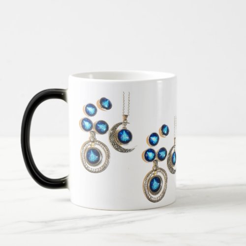 Christmas jewelry Tree blue black bright Moon  Magic Mug