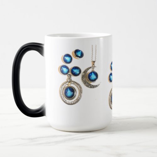 Christmas jewelry Tree blue black bright Moon  Magic Mug