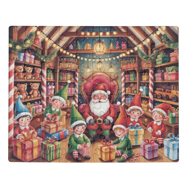 Christmas Jigsaw Puzzle – Santa and Elves Family (Puzzle Horizontal)