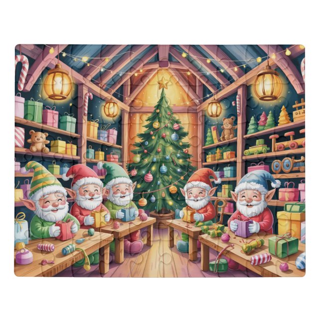 Christmas Jigsaw Puzzle – Santa and Elves Family (Puzzle Horizontal)