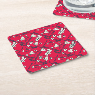 Christmas Jingle Bells Joyful Greetings Collection Square Paper Coaster