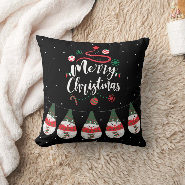 Christmas Jingle Bells Joyful Greetings Collection Throw Pillow (Blanket)