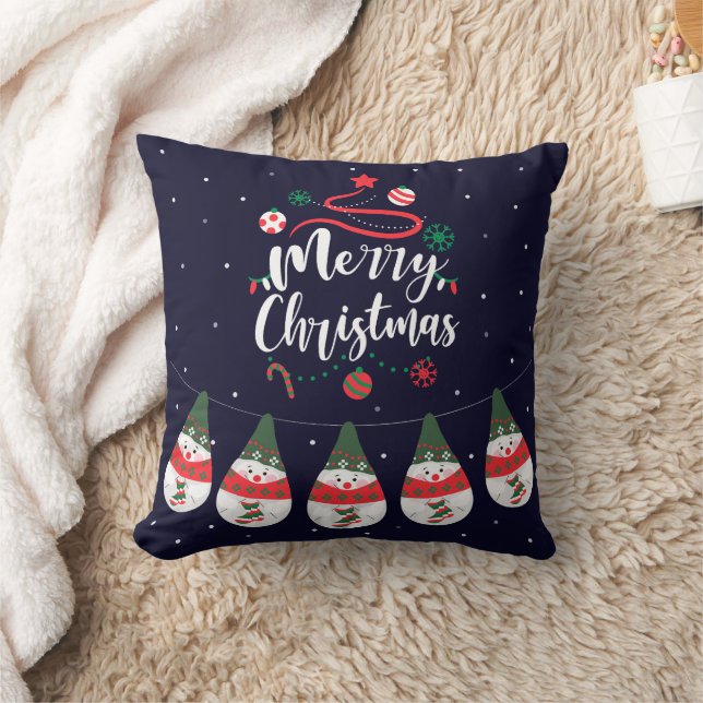 Christmas Jingle Bells Joyful Greetings Collection Throw Pillow (Blanket)