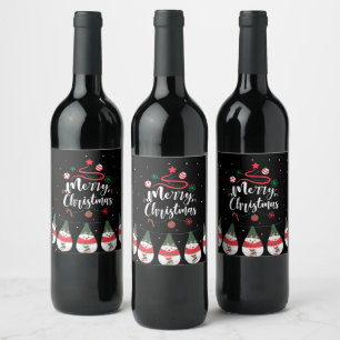 Christmas Jingle Bells Joyful Greetings Collection Wine Label