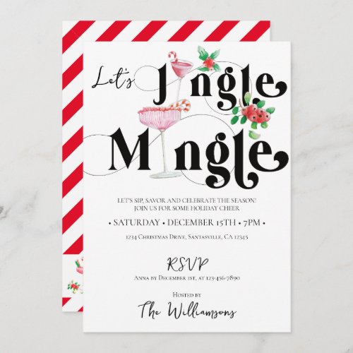 Christmas Jingle Mingle Xmas Holiday Season Party Invitation
