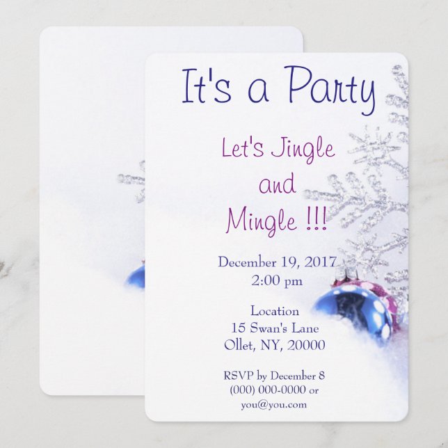 Christmas Jingle Party Invitation (Front/Back)