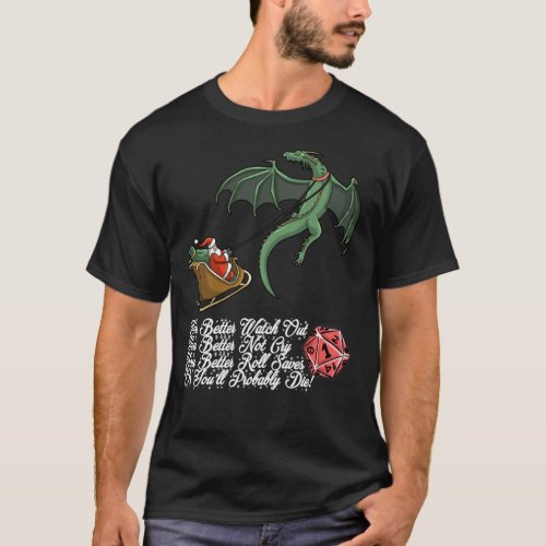 Christmas Jingle Santa Funny Dungeons And Dragons  T_Shirt