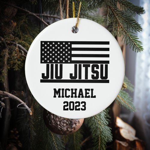 Christmas Jiu Jitsu Personalized  Ceramic Ornament