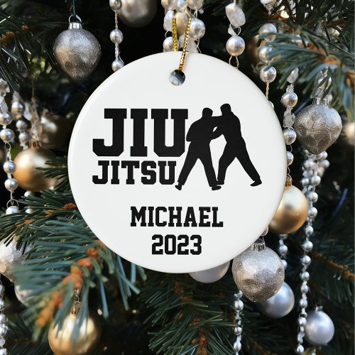 Christmas Jiu Jitsu Personalized  Ceramic Ornament