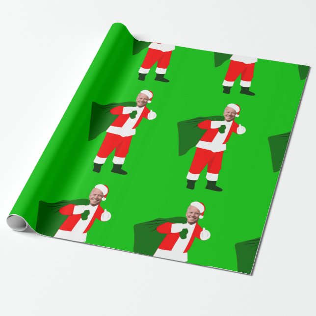christmas joe biden santa wrapping paper (Unrolled)