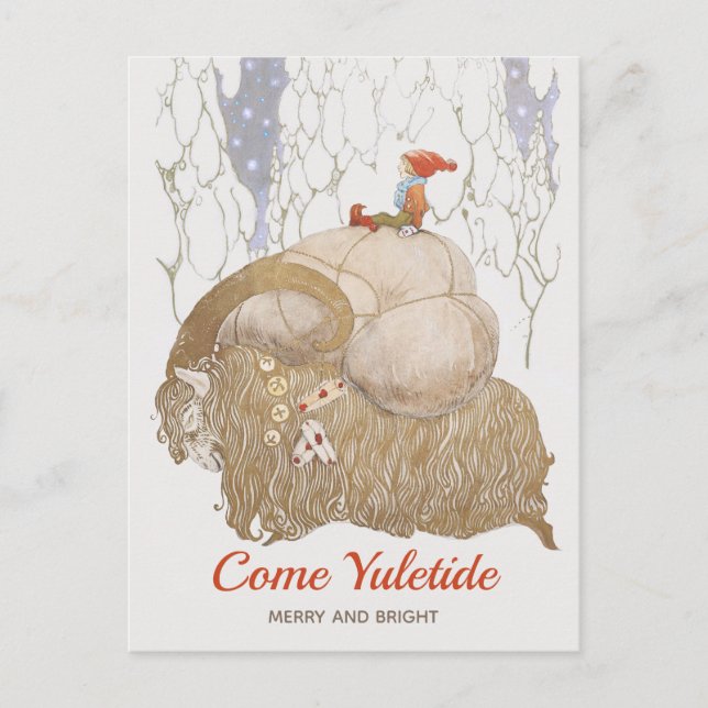 Christmas John Bauer Julbocken Yule goat 1912 Holiday Postcard (Front)