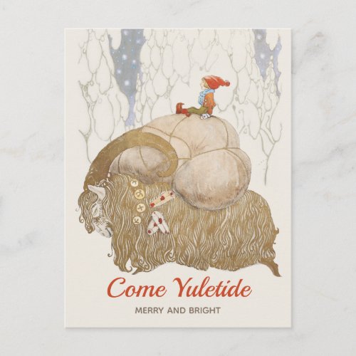 Christmas John Bauer Julbocken Yule goat CC1025 Holiday Postcard