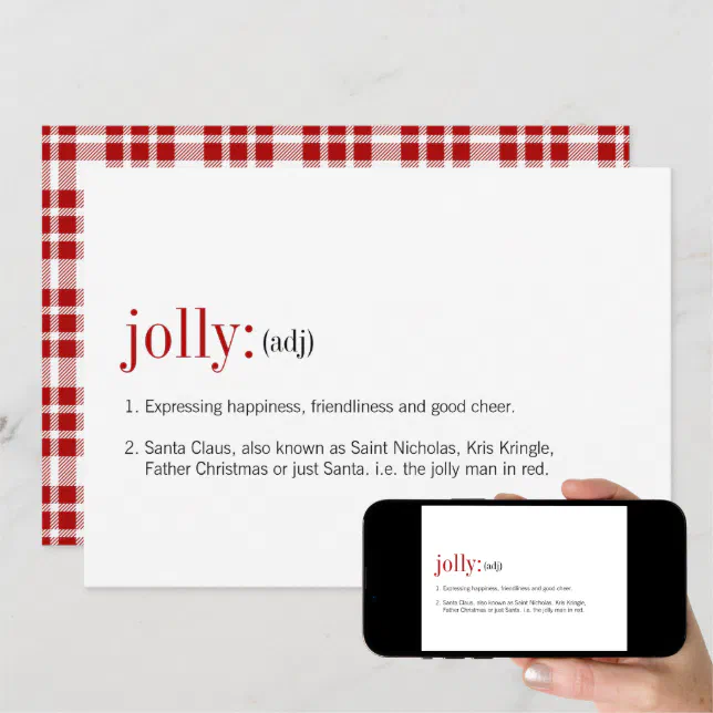 Christmas Jolly Definition Holiday Card Zazzle