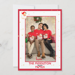 Christmas Jolly Santa Claus Photo Merry Greeting Holiday Card