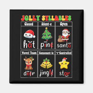 Christmas Jolly Syllables Teacher Students Funny S Magnet