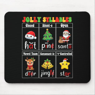 Christmas Jolly Syllables Teacher Students Funny S Mouse Pad