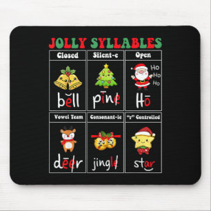 Christmas Jolly Syllables Teacher Students Funny S Mouse Pad
